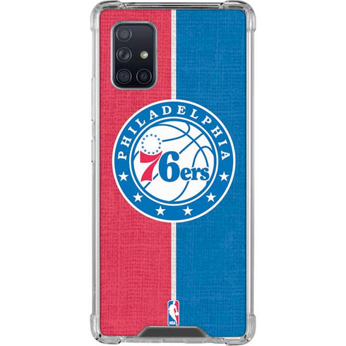 NBA Philadelphia 76ers Canvas Split Galaxy A71 5G Clear Case
