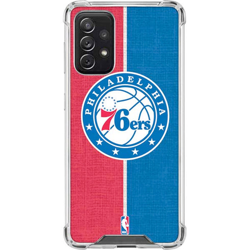 NBA Philadelphia 76ers Canvas Split Galaxy A72 5G Clear Case