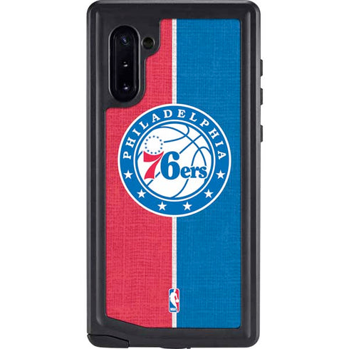 NBA Philadelphia 76ers Canvas Split Galaxy Note 10 Waterproof Case
