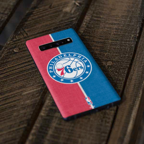 NBA Philadelphia 76ers Canvas Split Galaxy S10 Skin