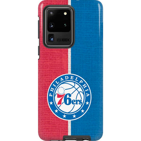 NBA Philadelphia 76ers Canvas Split Galaxy S20 Ultra 5G Pro Case