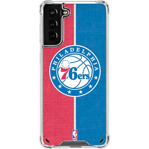 NBA Philadelphia 76ers Canvas Split Galaxy S21 Plus 5G Clear Case