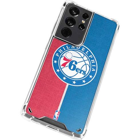 NBA Philadelphia 76ers Canvas Split Galaxy S21 Ultra 5G Clear Case