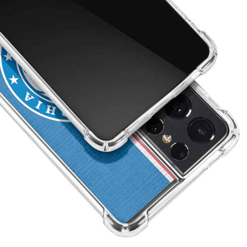 NBA Philadelphia 76ers Canvas Split Galaxy S21 Ultra 5G Clear Case
