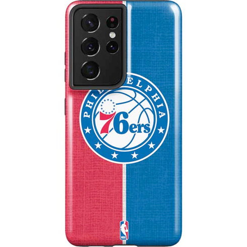 NBA Philadelphia 76ers Canvas Split Galaxy S21 Ultra 5G Pro Case