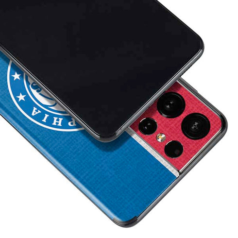 NBA Philadelphia 76ers Canvas Split Galaxy S21 Ultra 5G Skin