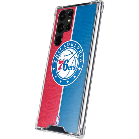 NBA Philadelphia 76ers Canvas Split Galaxy S22 Ultra Clear Case