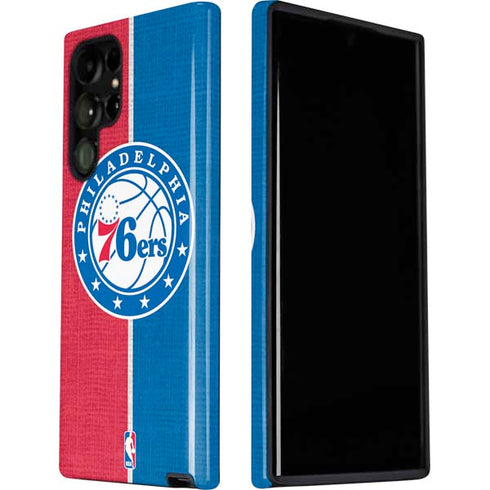 NBA Philadelphia 76ers Canvas Split Galaxy S22 Ultra Pro Case