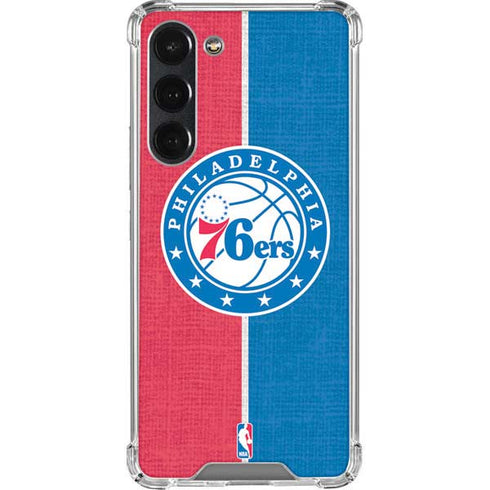 NBA Philadelphia 76ers Canvas Split Galaxy S23 Plus Clear Case