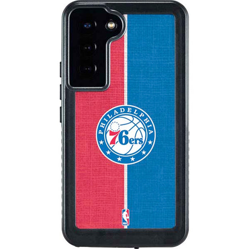 NBA Philadelphia 76ers Canvas Split Galaxy S23 Plus Waterproof Case