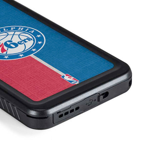 NBA Philadelphia 76ers Canvas Split Galaxy S23 Waterproof Case