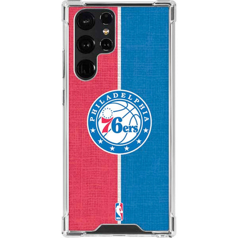 NBA Philadelphia 76ers Canvas Split Galaxy S24 Ultra Clear Case