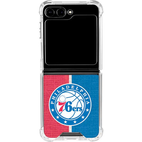 NBA Philadelphia 76ers Canvas Split Galaxy Z Flip5 5G Clear Case