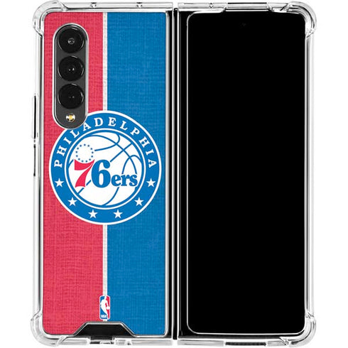 NBA Philadelphia 76ers Canvas Split Galaxy Z Fold4 5G Clear Case