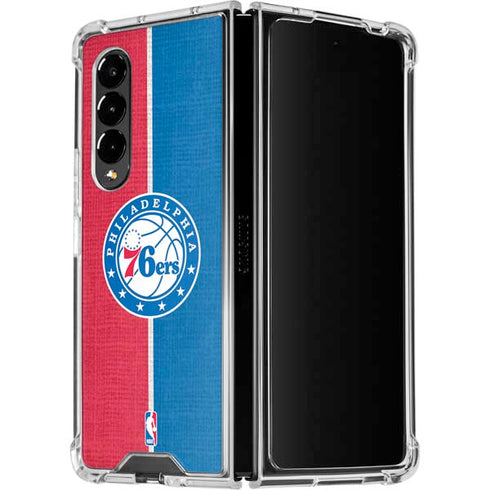 NBA Philadelphia 76ers Canvas Split Galaxy Z Fold4 5G Clear Case
