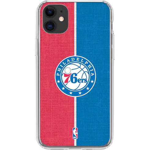 NBA Philadelphia 76ers Canvas Split iPhone 11 Clear Case