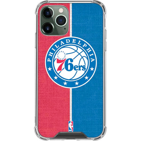 NBA Philadelphia 76ers Canvas Split iPhone 11 Pro Max Clear Case