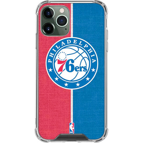 NBA Philadelphia 76ers Canvas Split iPhone 12 Pro Clear Case