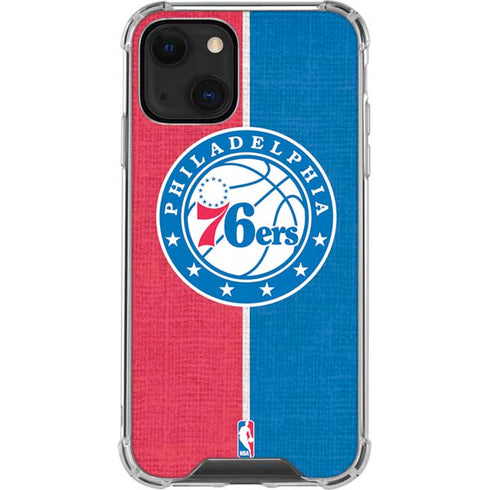 NBA Philadelphia 76ers Canvas Split iPhone 13 Clear Case