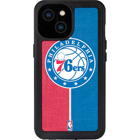 NBA Philadelphia 76ers Canvas Split iPhone 13 Mini Waterproof Case