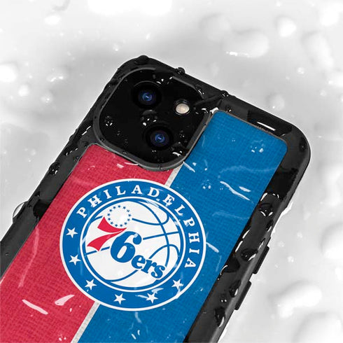 NBA Philadelphia 76ers Canvas Split iPhone 13 Mini Waterproof Case
