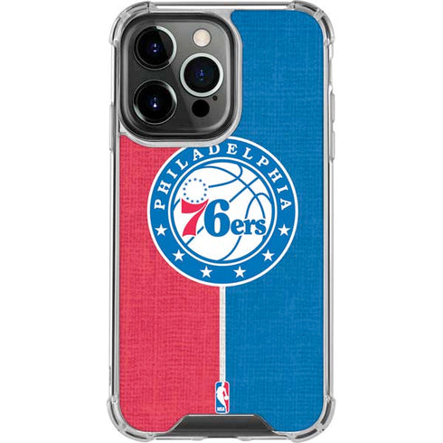 NBA Philadelphia 76ers Canvas Split iPhone 13 Pro Clear Case