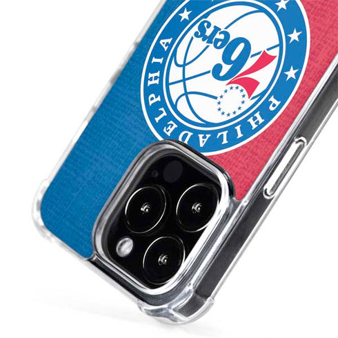 NBA Philadelphia 76ers Canvas Split iPhone 13 Pro MagSafe Case
