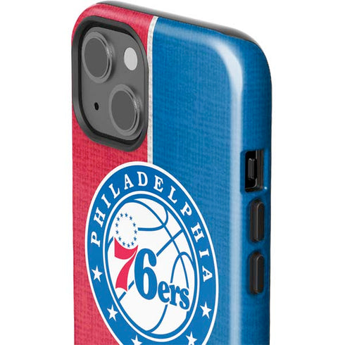 NBA Philadelphia 76ers Canvas Split iPhone 14 Plus Impact Case