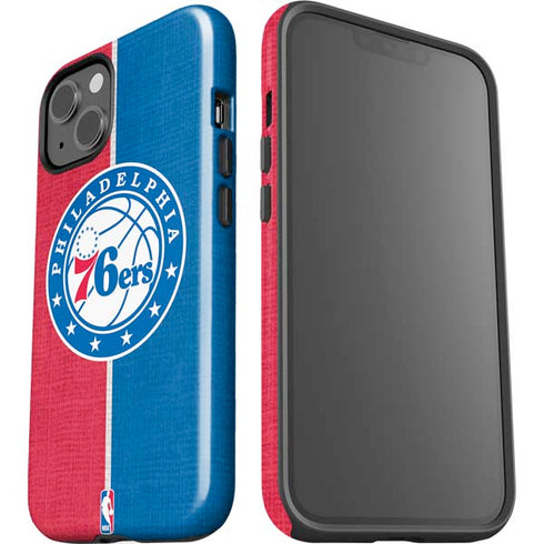NBA Philadelphia 76ers Canvas Split iPhone 15 Plus Impact Case