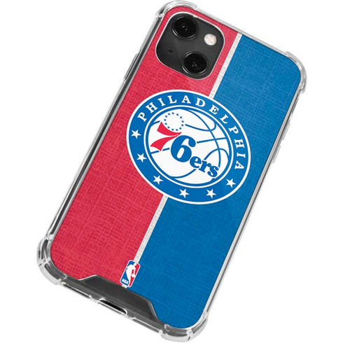 NBA Philadelphia 76ers Canvas Split iPhone 14 Plus Clear Case
