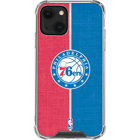 NBA Philadelphia 76ers Canvas Split iPhone 14 Plus Clear Case