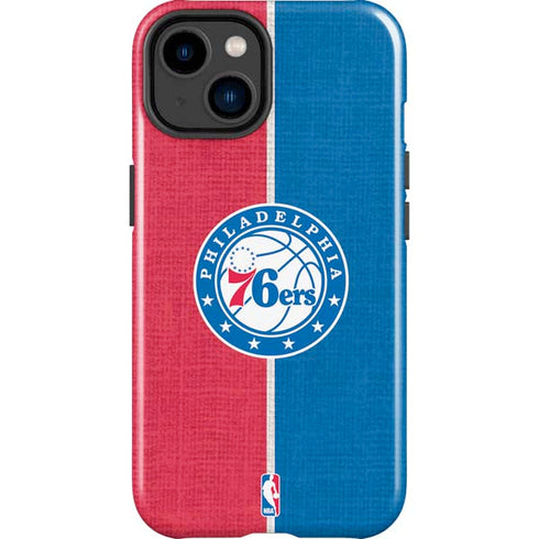 NBA Philadelphia 76ers Canvas Split iPhone 14 Plus Impact Case