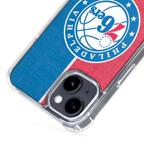 NBA Philadelphia 76ers Canvas Split iPhone 15 Plus MagSafe Case
