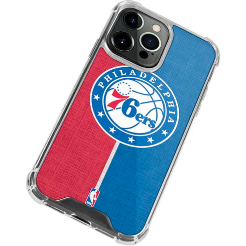 NBA Philadelphia 76ers Canvas Split iPhone 15 Pro Clear Case