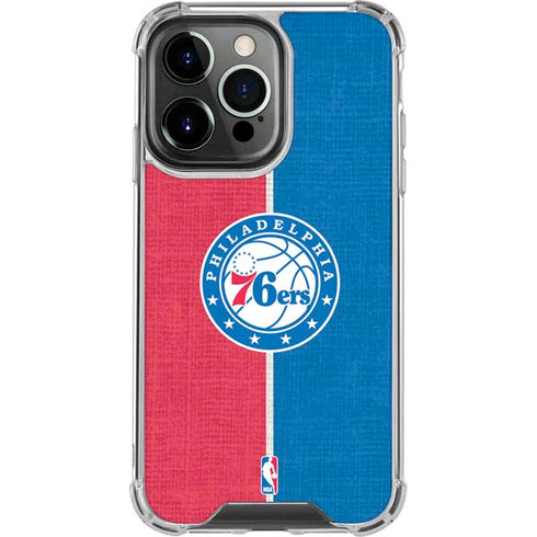NBA Philadelphia 76ers Canvas Split iPhone 15 Pro Clear Case