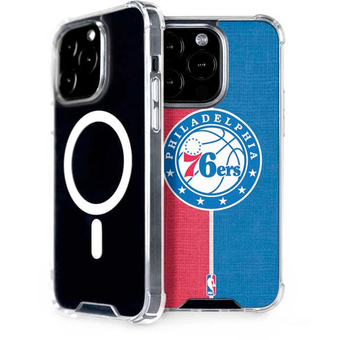 NBA Philadelphia 76ers Canvas Split iPhone 14 Pro MagSafe Case