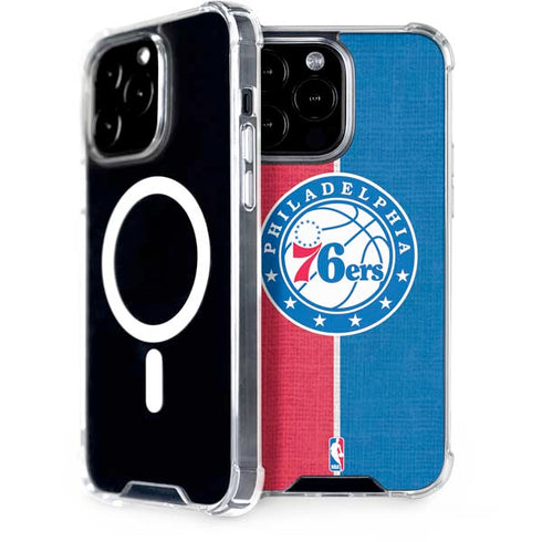 NBA Philadelphia 76ers Canvas Split iPhone 14 Pro Max MagSafe Case