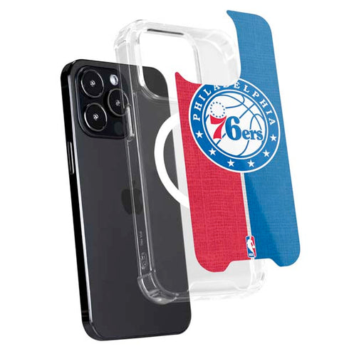 NBA Philadelphia 76ers Canvas Split iPhone 15 Pro Max MagSafe Case