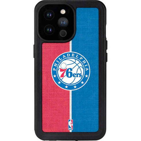 NBA Philadelphia 76ers Canvas Split iPhone 14 Pro Max Waterproof Case