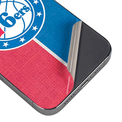 NBA Philadelphia 76ers Canvas Split iPhone 15 Pro Skin