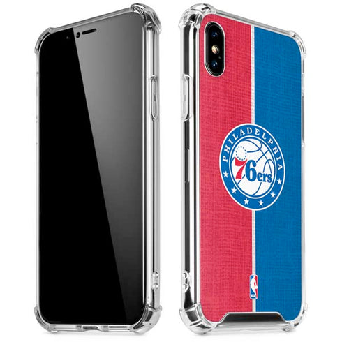 NBA Philadelphia 76ers Canvas Split iPhone XS Max Clear Case