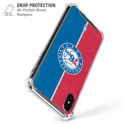 NBA Philadelphia 76ers Canvas Split iPhone XS Max Clear Case