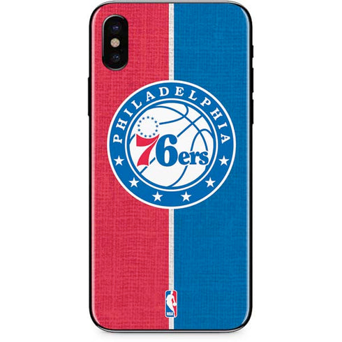NBA Philadelphia 76ers Canvas Split iPhone XS Skin