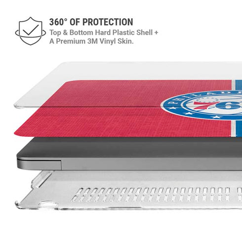 NBA Philadelphia 76ers Canvas Split MacBook Pro 16in (2021-25) Case plus Skin