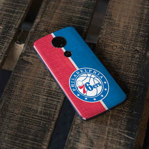 NBA Philadelphia 76ers Canvas Split Moto E5 Plus Skin