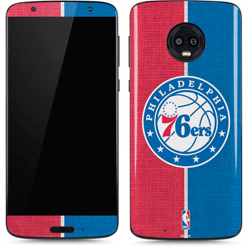 NBA Philadelphia 76ers Canvas Split Moto G6 Skin