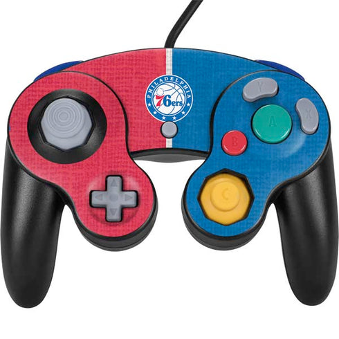 NBA Philadelphia 76ers Canvas Split Nintendo GameCube Controller Skin