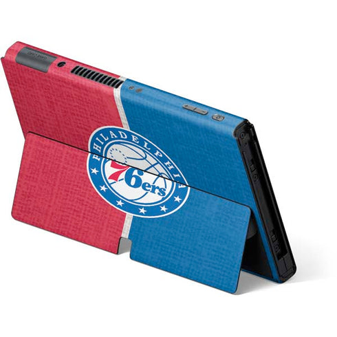 NBA Philadelphia 76ers Canvas Split Nintendo Switch OLED (2021) Skin