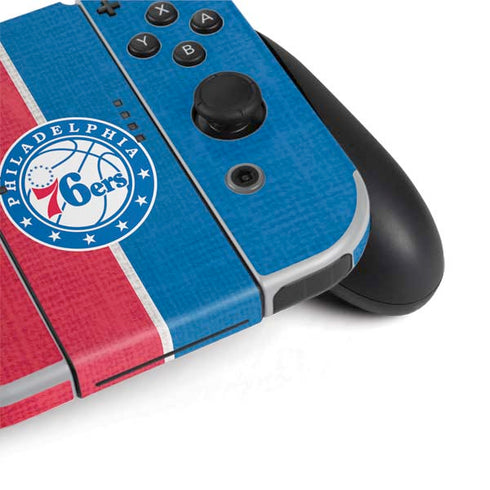 NBA Philadelphia 76ers Canvas Split Nintendo Switch OLED (2021) Skin