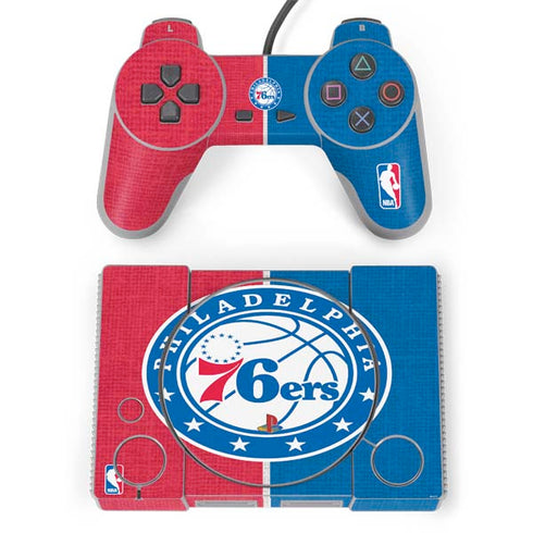 NBA Philadelphia 76ers Canvas Split PlayStation Classic Bundle Skin